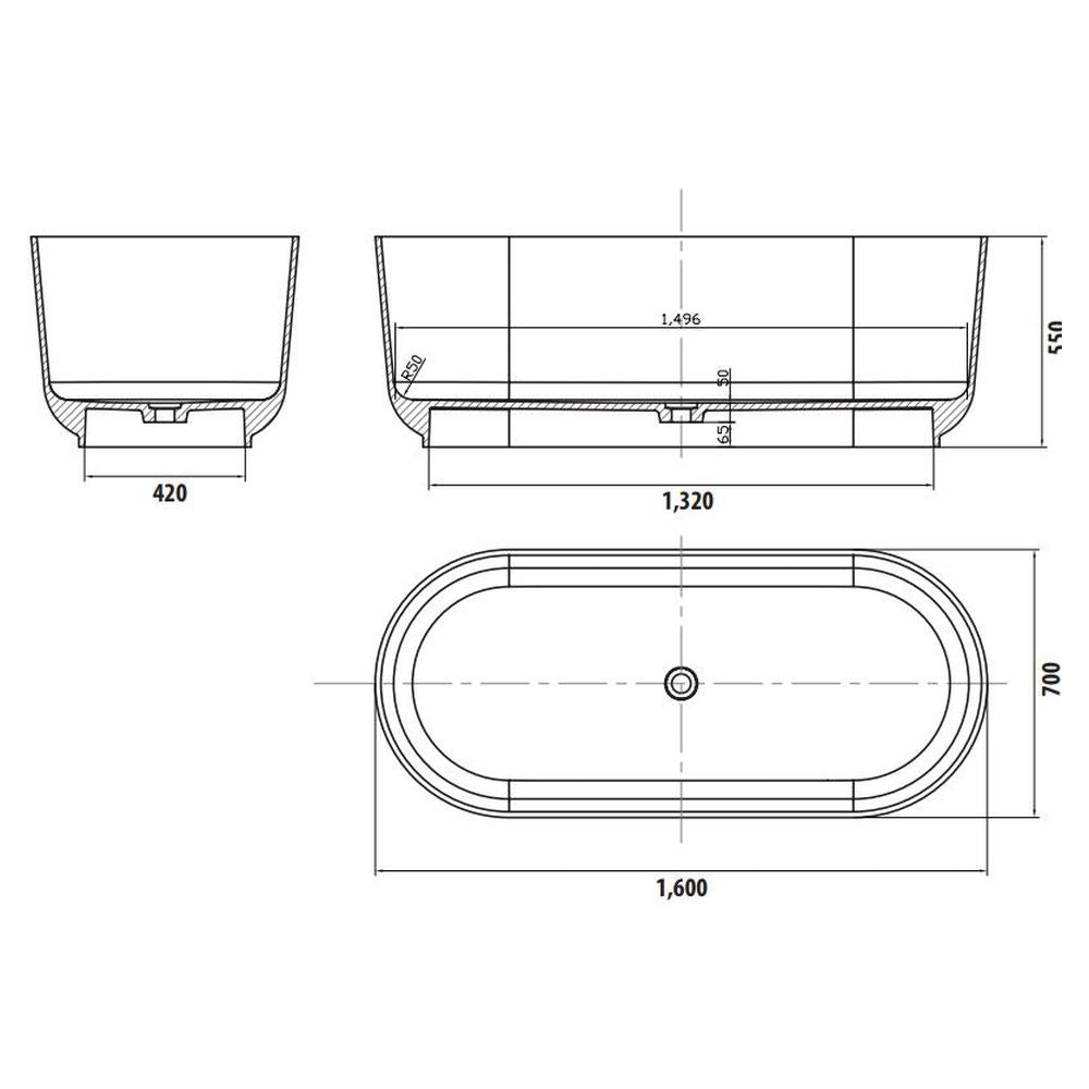 Studio Bagno Lust Freestanding Bath - Ash Grey