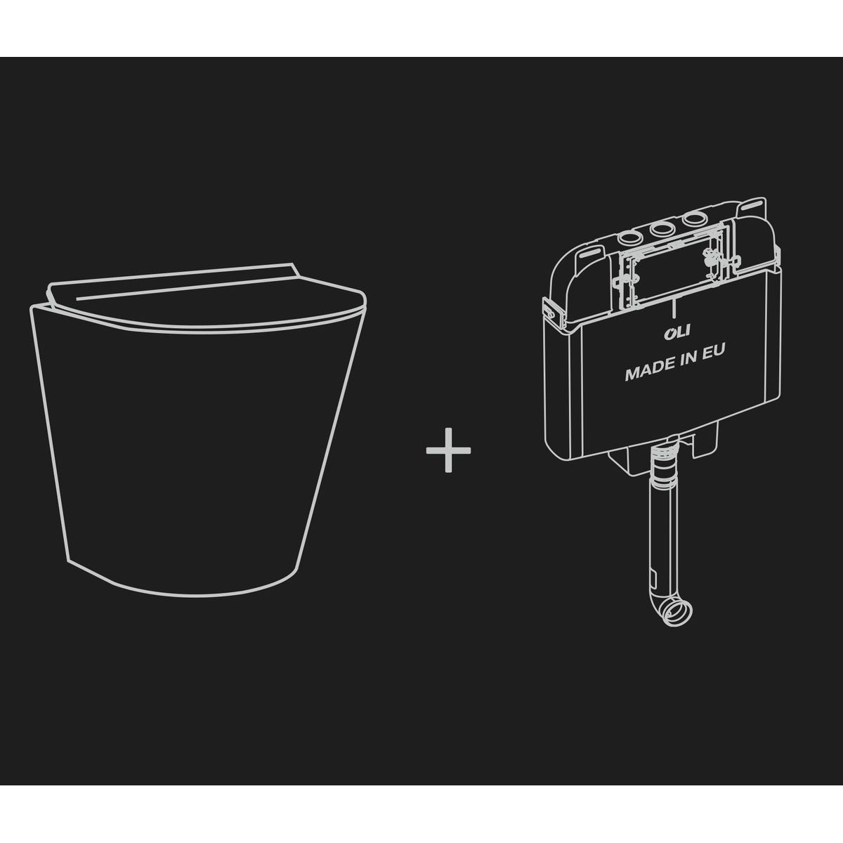 Studio Bagno Manhattan Wall Faced Package With Oli 74 Pneumatic Cistern