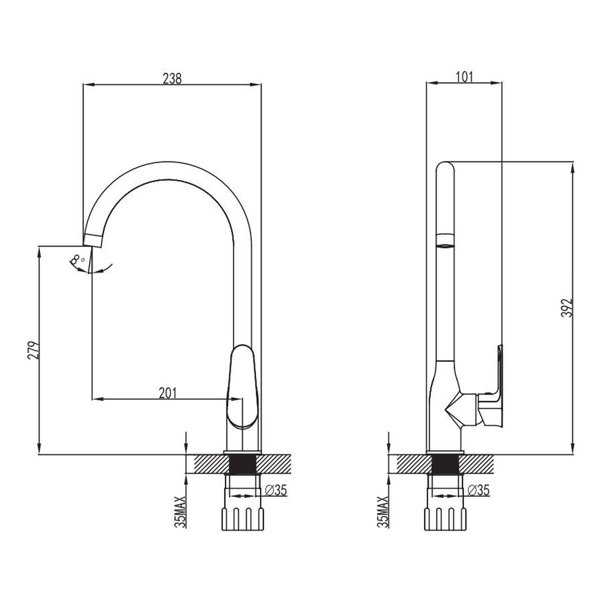 Studio Bagno Mia Sink Mixer - Chrome