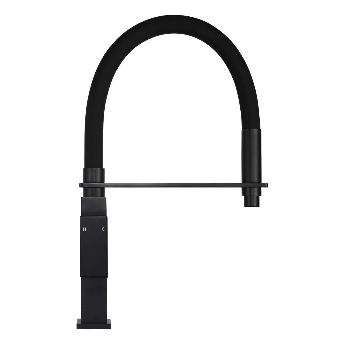 Square Flexible Kitchen Mixer Tap Matte Black