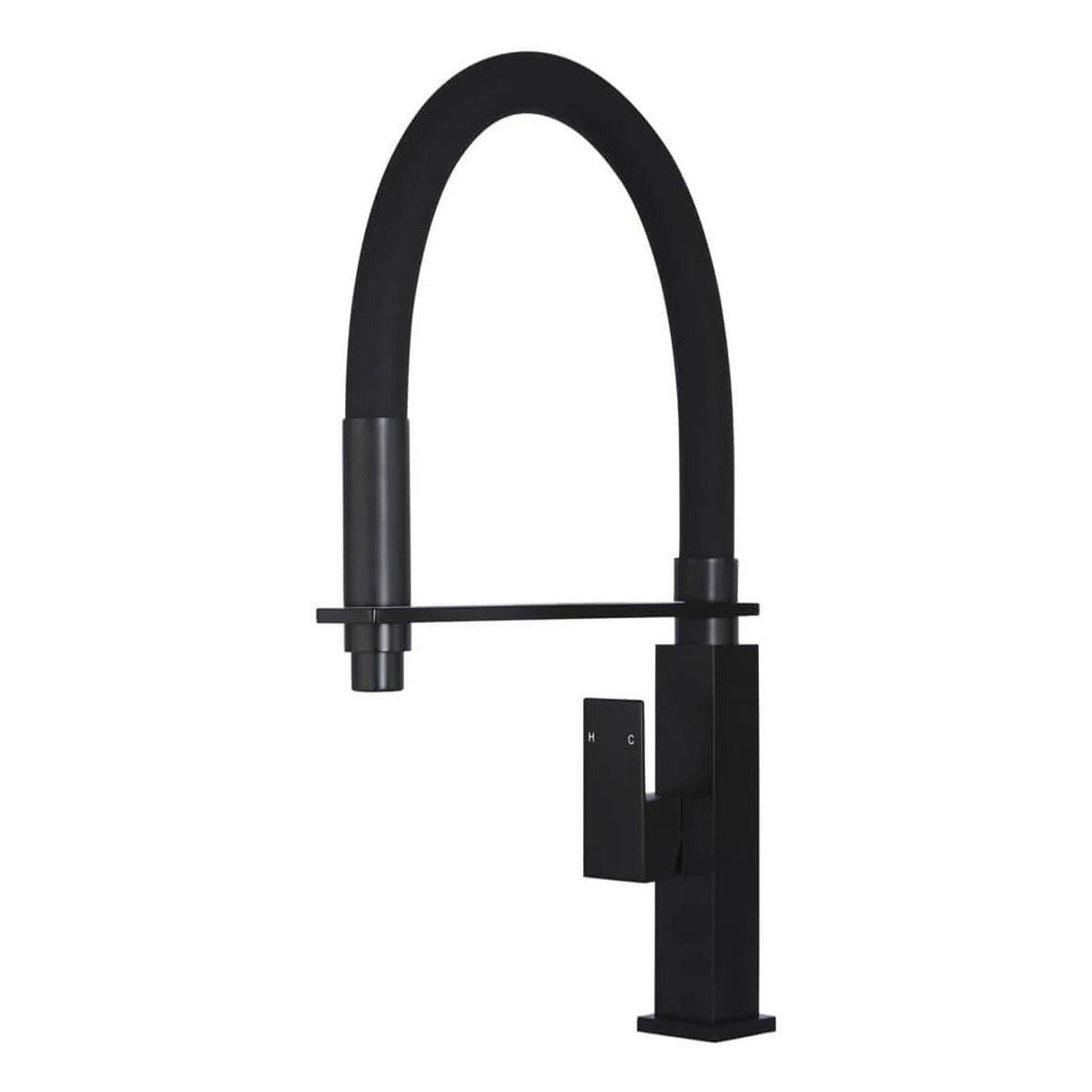 Square Flexible Kitchen Mixer Tap Matte Black