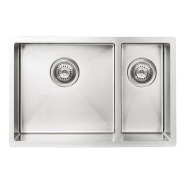 Meir Kitchen Sink One & Half Bowl 670 x 440, Brushed Nickel