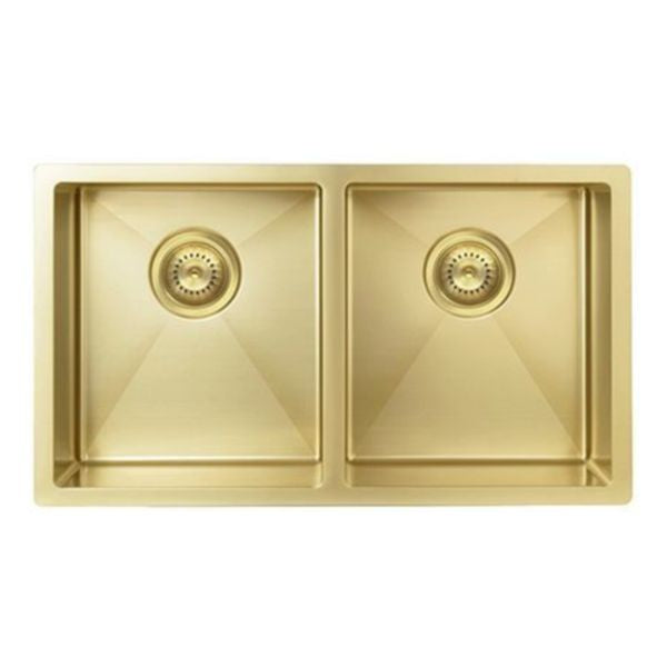 Meir Kitchen Sink Double Bowl 760 x 440, Tiger Bronze