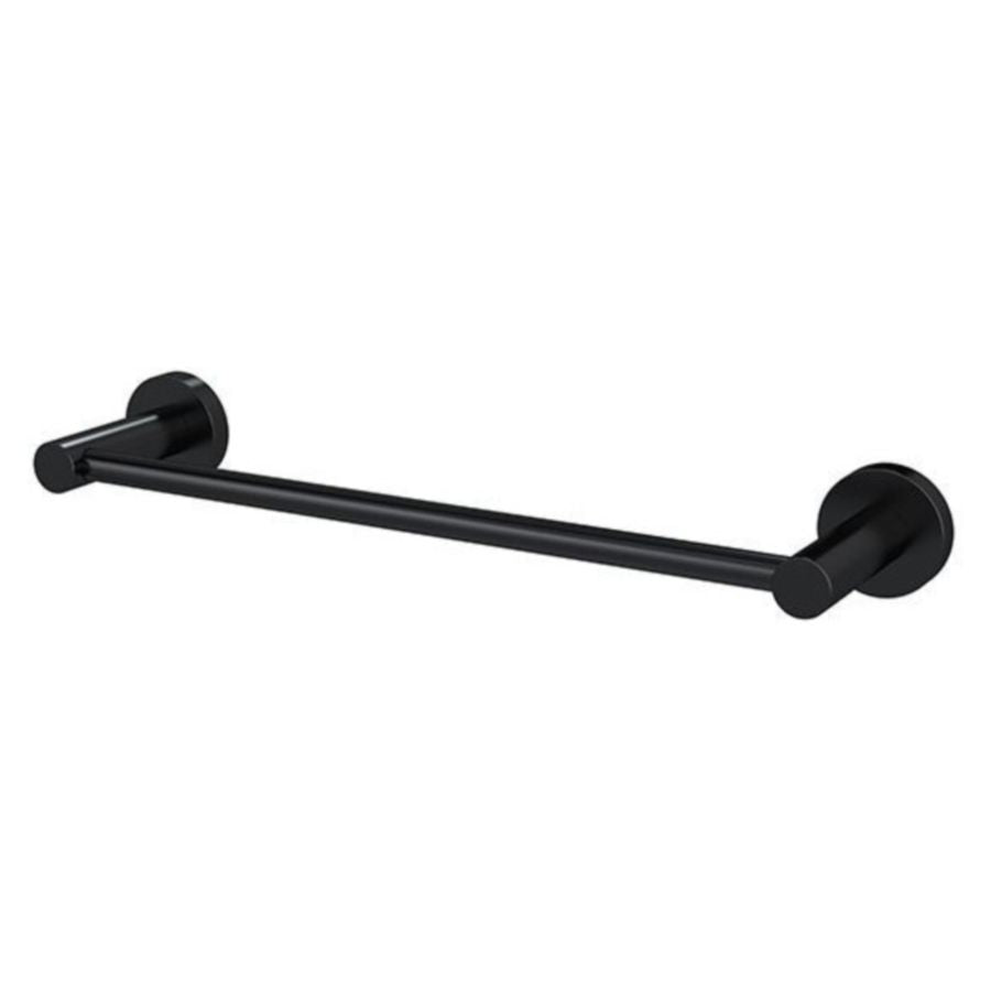 Meir Round Single Towel Rail 300mm, Matte Black