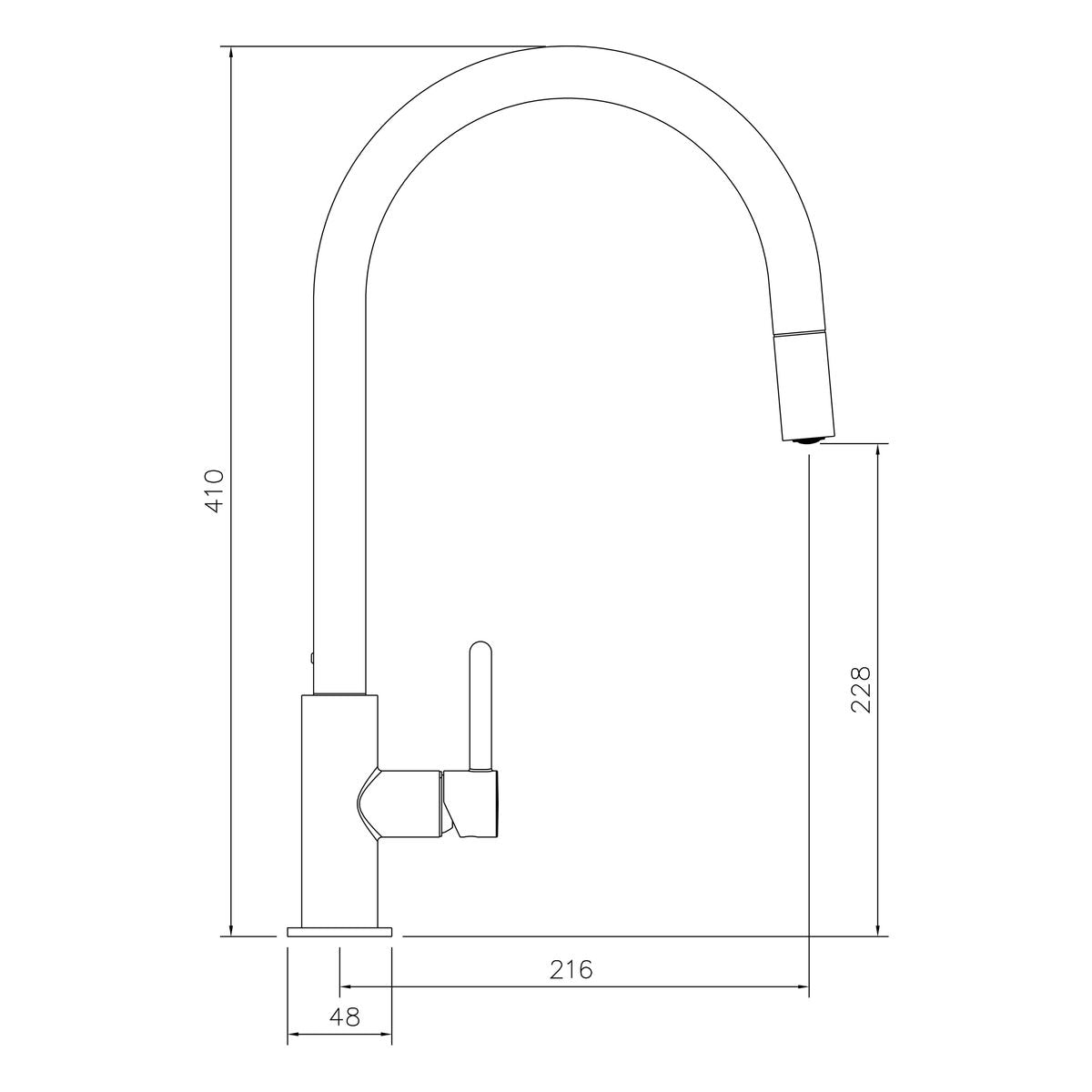 Turner Hastings Naples Pull Out Mixer Tap - Matte Black