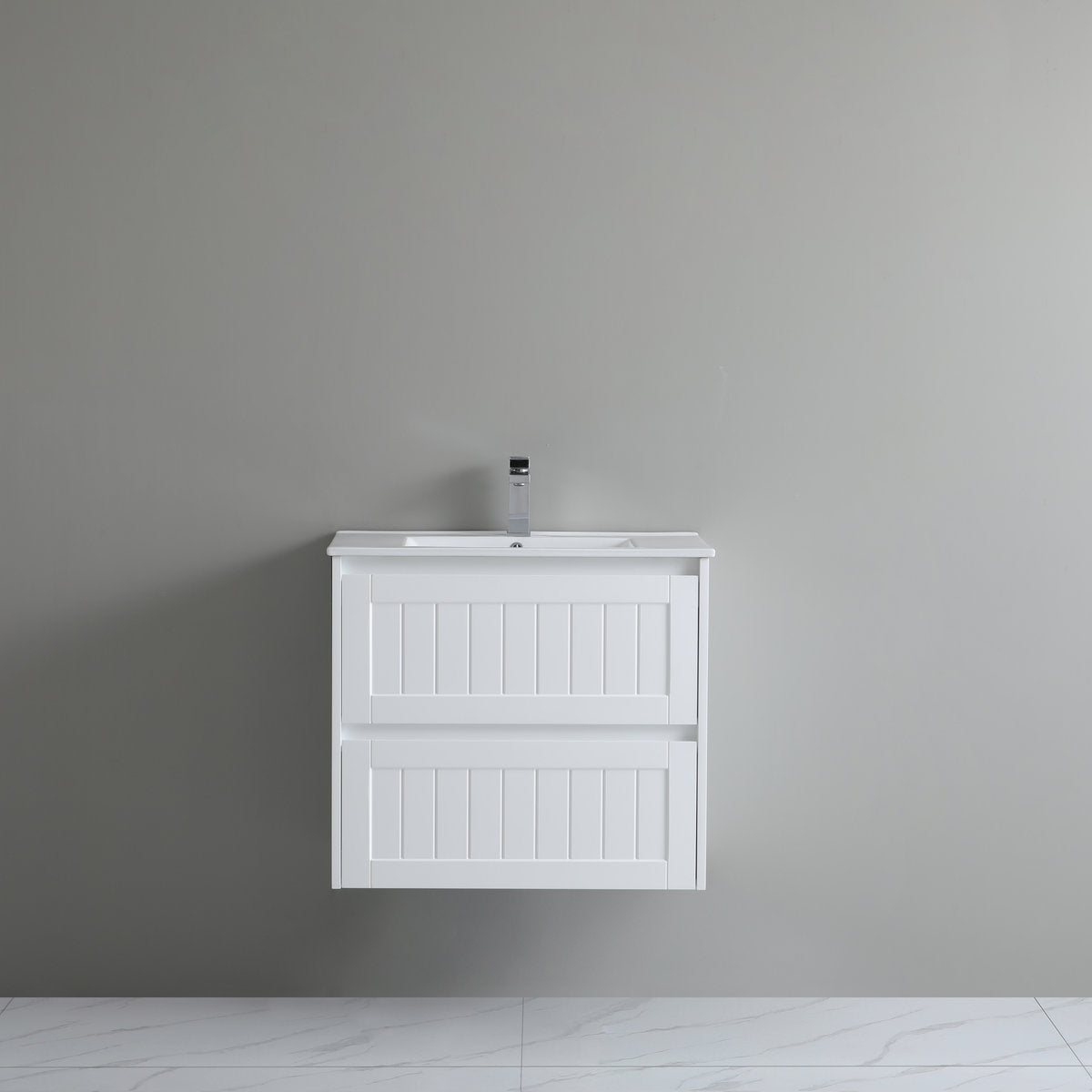 Bayside 750mm Single Basin Wall Hung Vanity Cabinet Matte White
