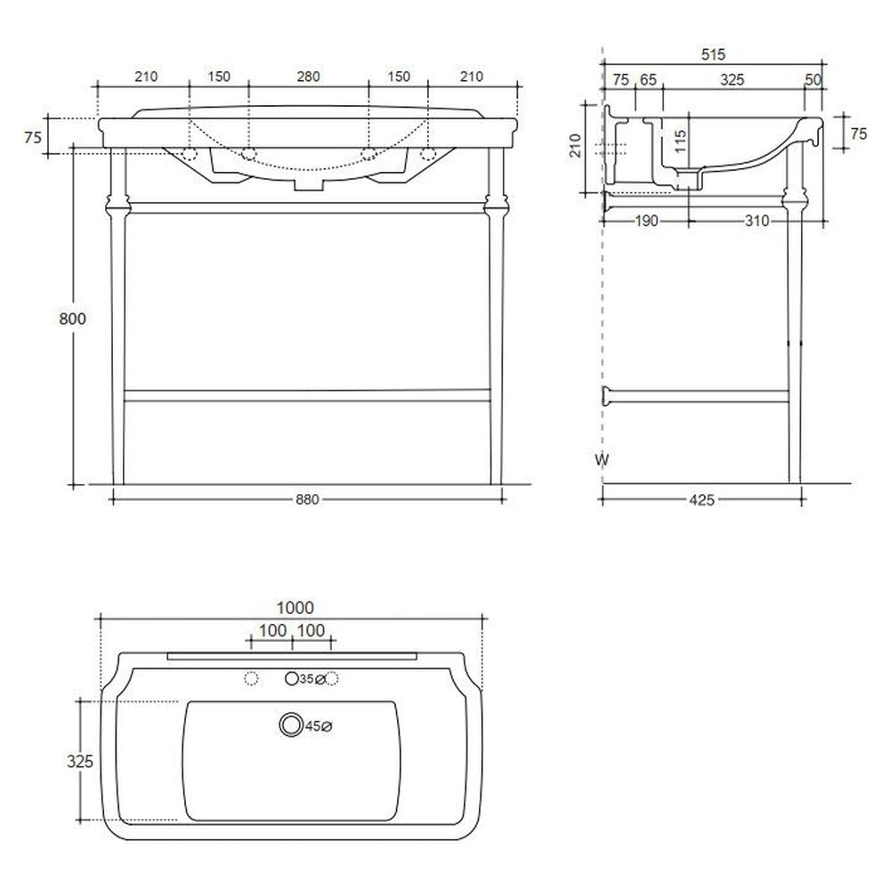 Studio Bagno Nova Console - 3 Tapholes
