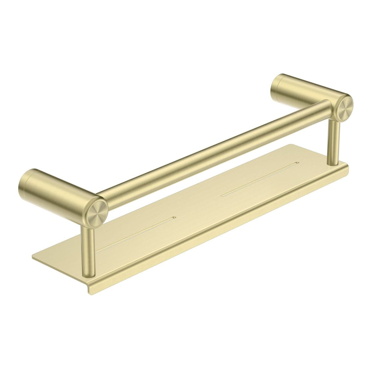 Nero Mecca Care 25mm Grab Rail With Shelf 450mm Brushed Gold