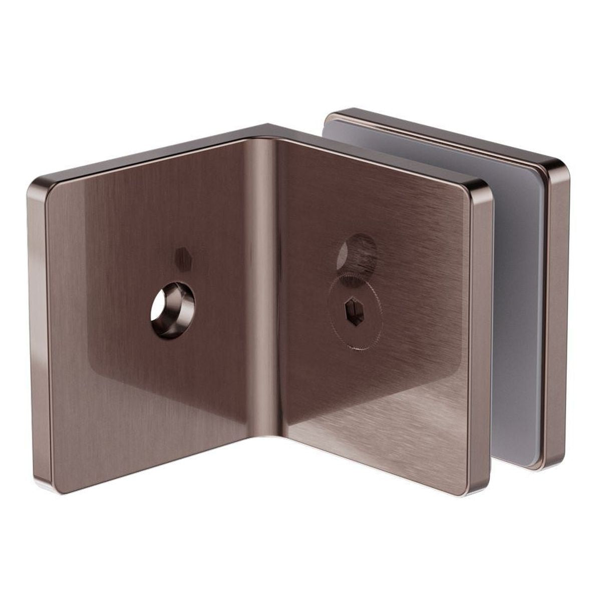 Nero 90 Degree Glass To Wall Bracket 10mm Glass Brushed Bronze