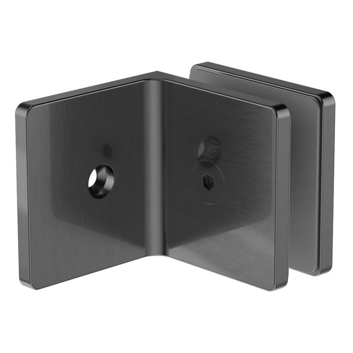 Nero 90 Degree Glass To Wall Bracket 10mm Glass Gun Metal