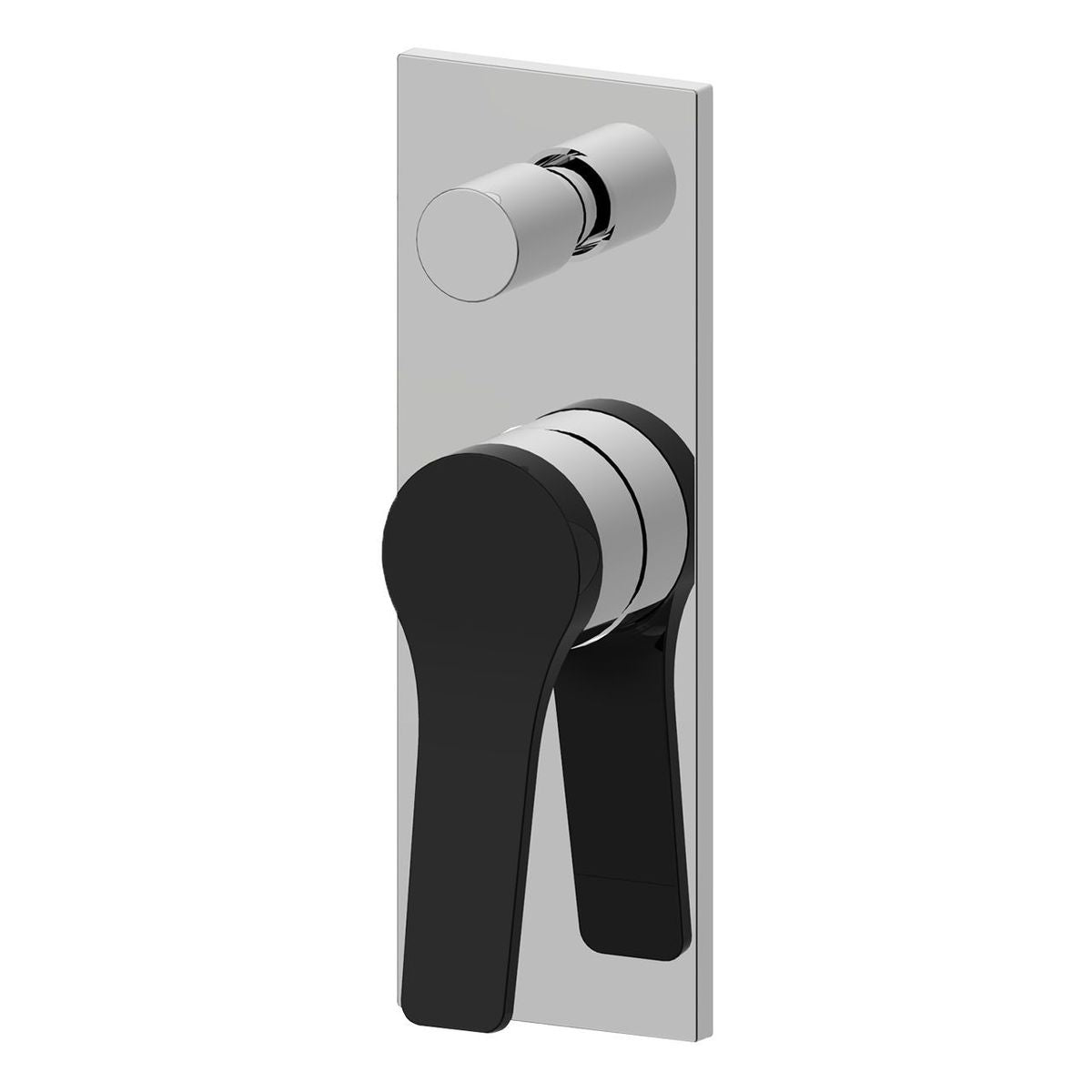 Studio Bagno Pop Shower/Bath Mixer With Diverter - Chrome/Matte Black Complete