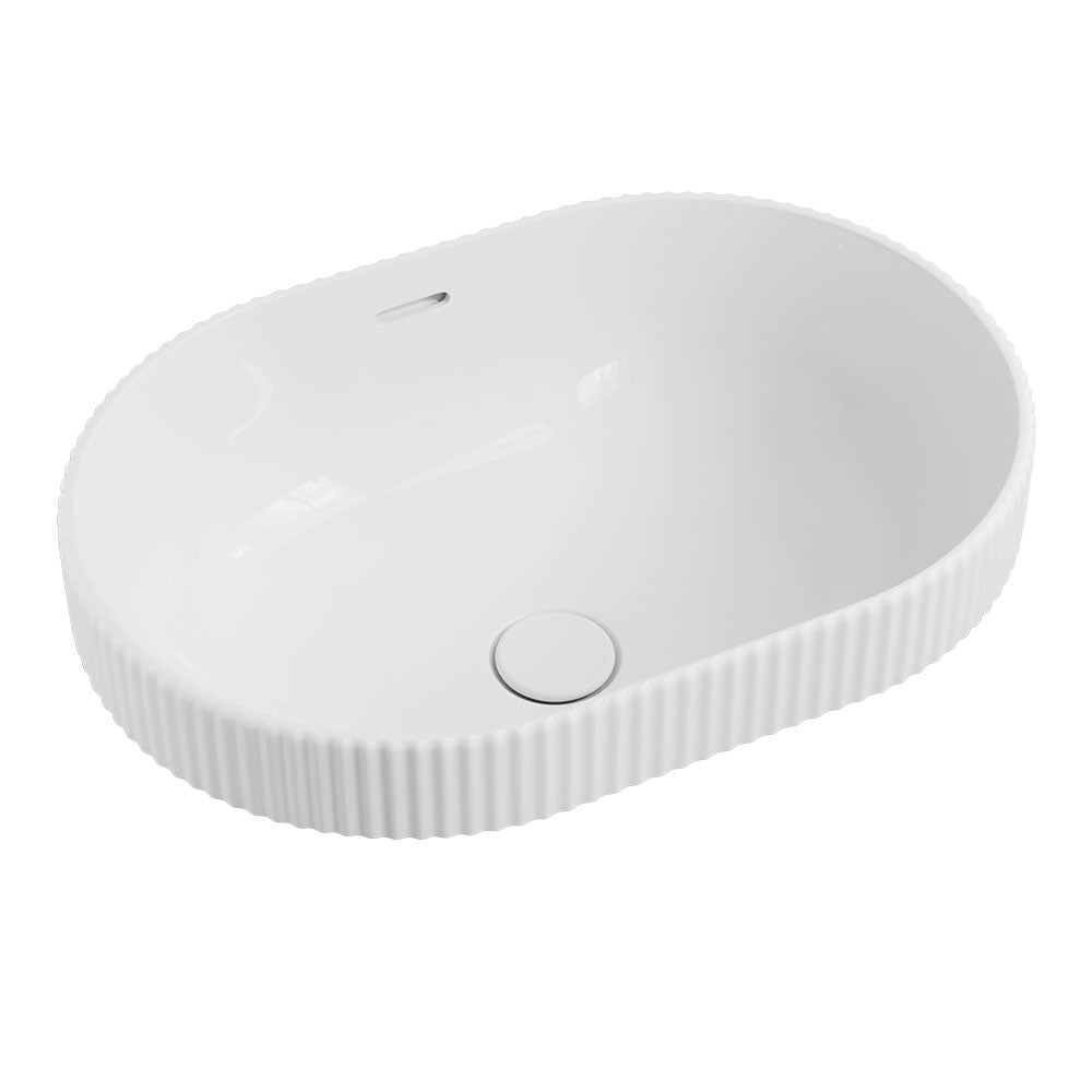 Fienza Eleanor Oval Semi-Inset Basin, Gloss White