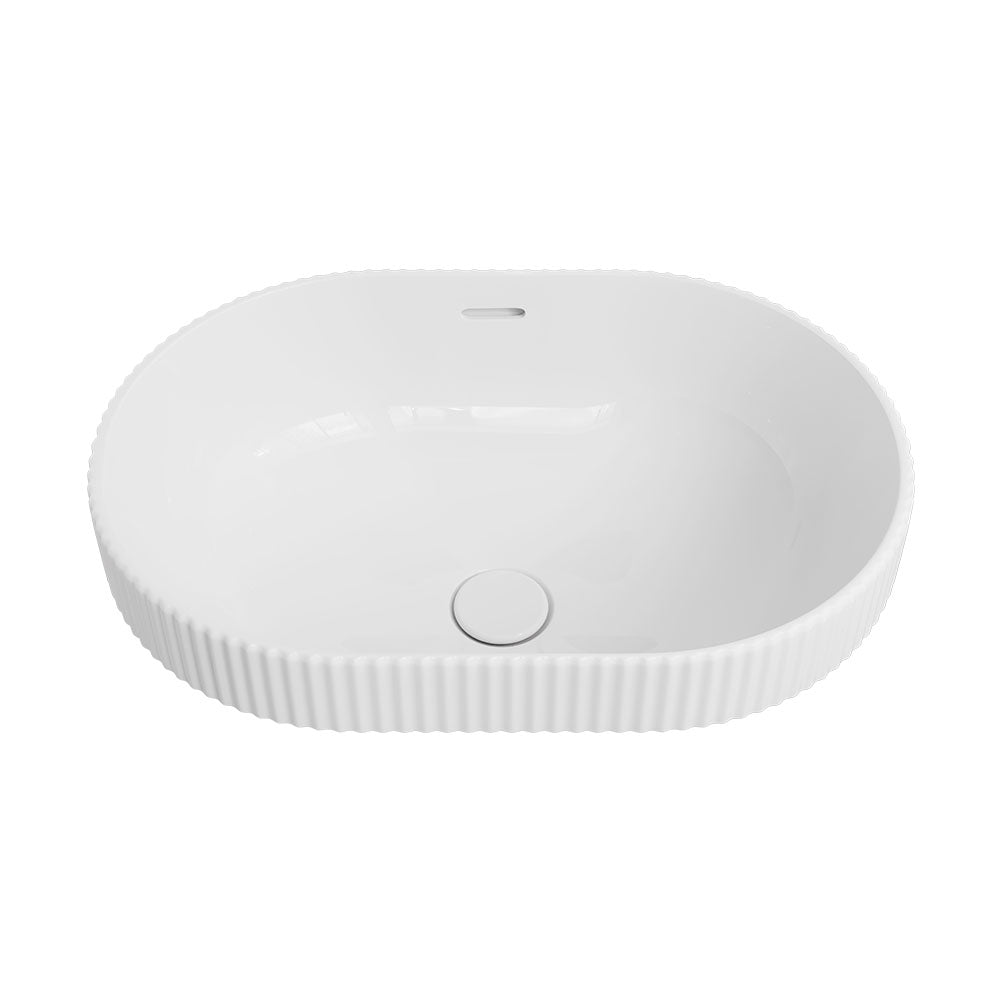 Fienza Eleanor Oval Semi-Inset Basin, Gloss White
