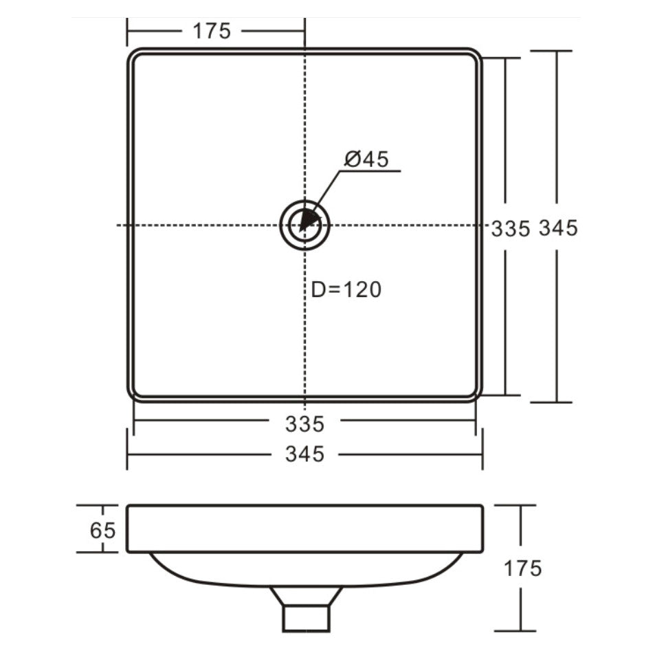 Fienza Aluca Square Semi-Inset Basin, Gloss White