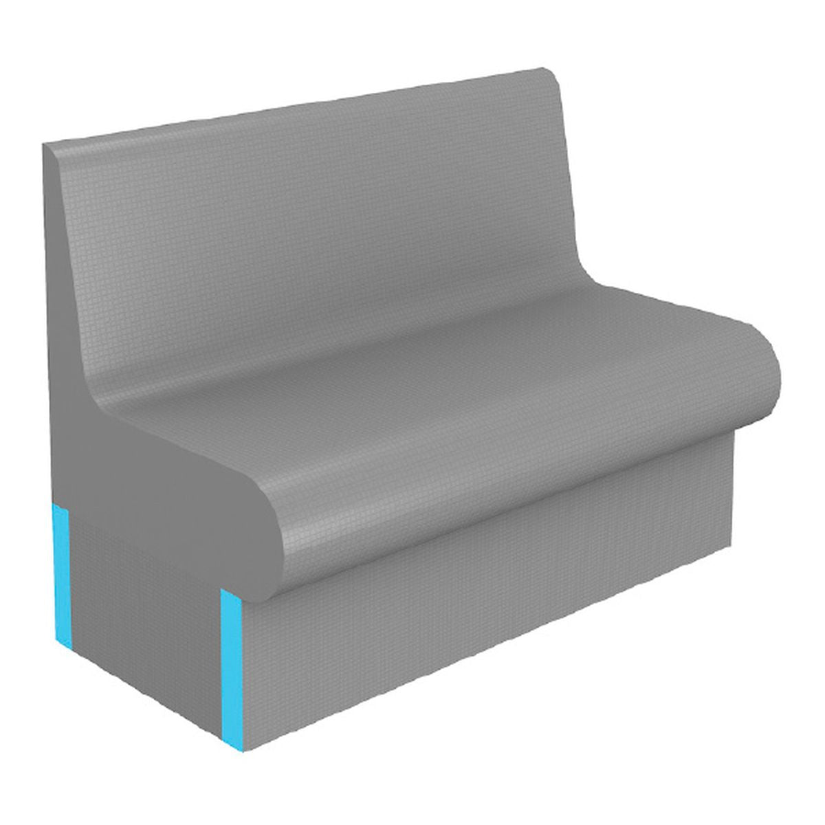 Radiant Thermasheet Curved Shower Seat With Back 1200 X 586 X 870MM
