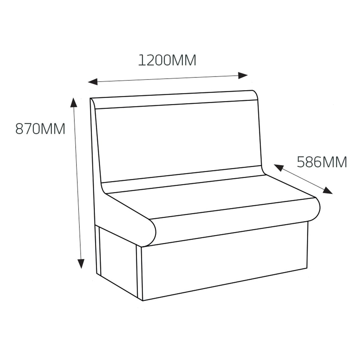 Radiant Thermasheet Curved Shower Seat With Back 1200 X 586 X 870MM