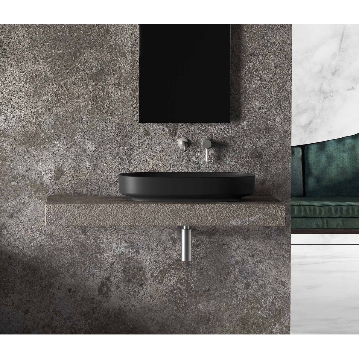 Studio Bagno Form Oval Bench Basin - Matte Black