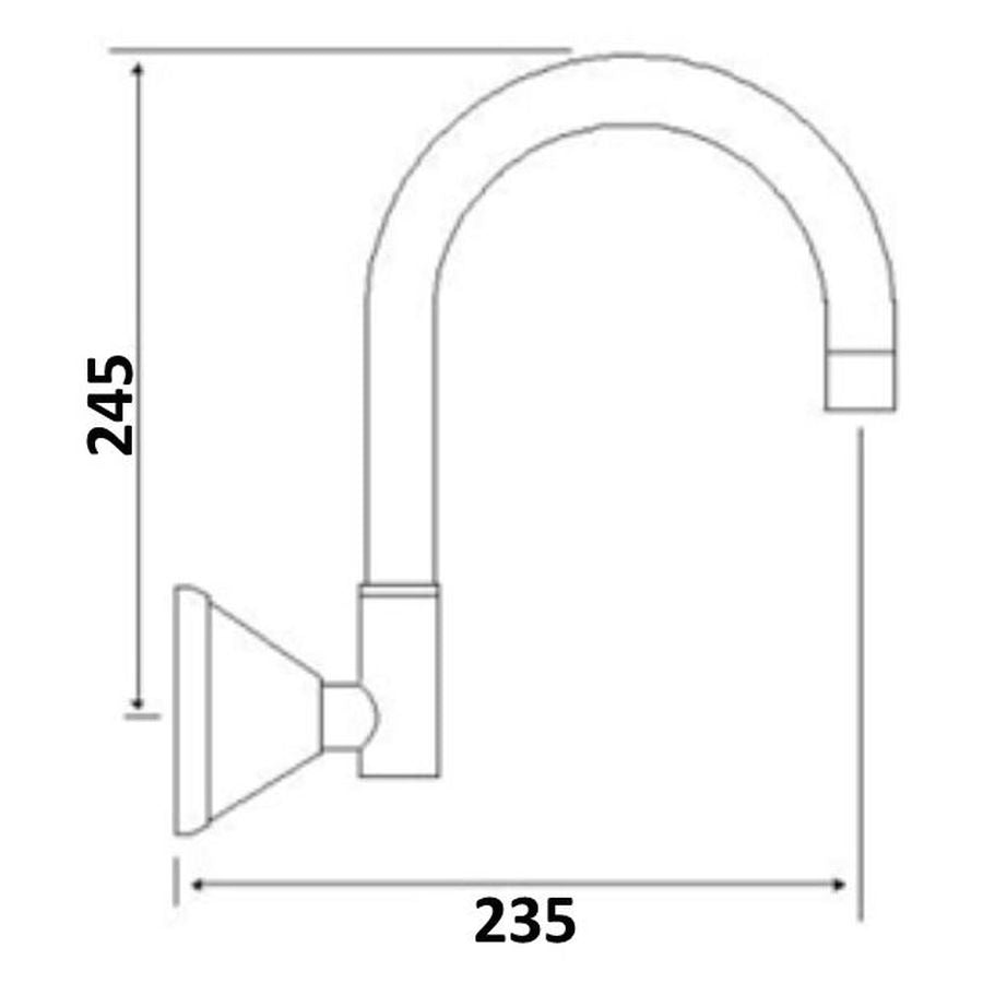 Waterfall Spa Spout 245mm Chrome