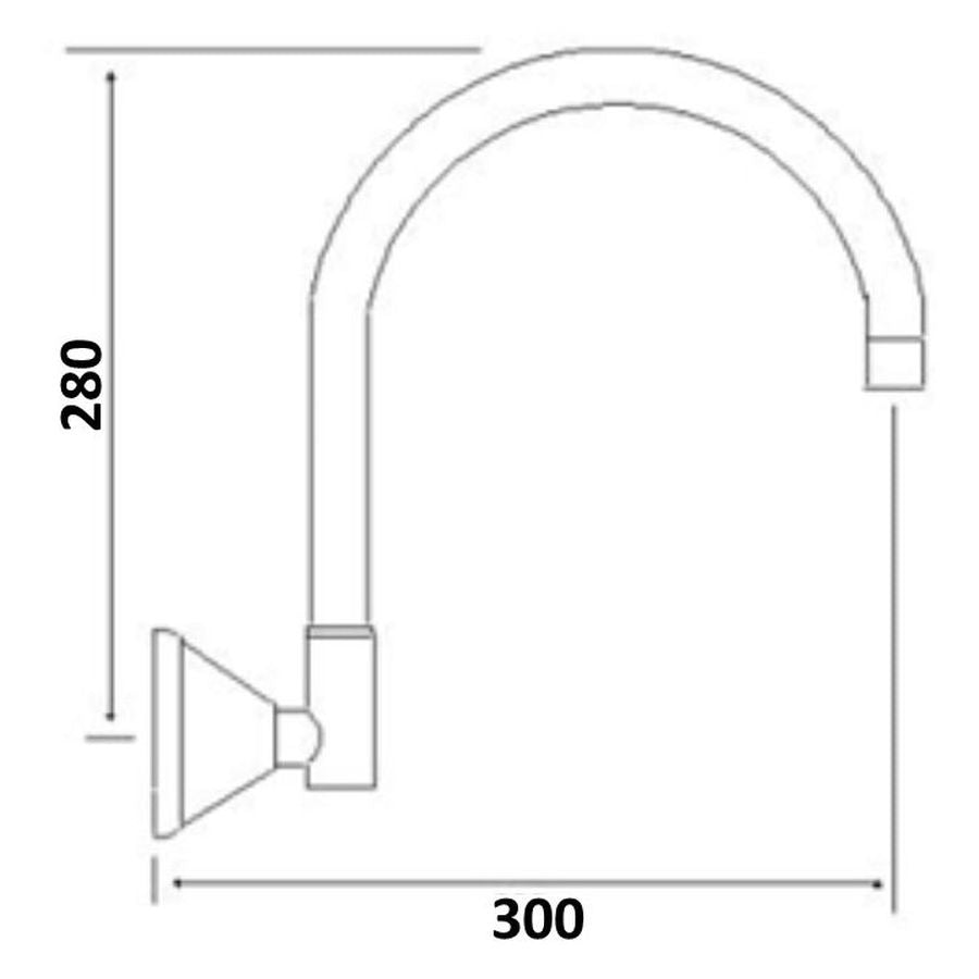 Waterfall Spa Spout 300mm Chrome