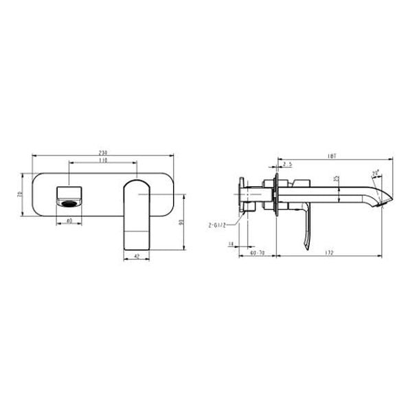 Zoya Wall Basin Mixer Chrome