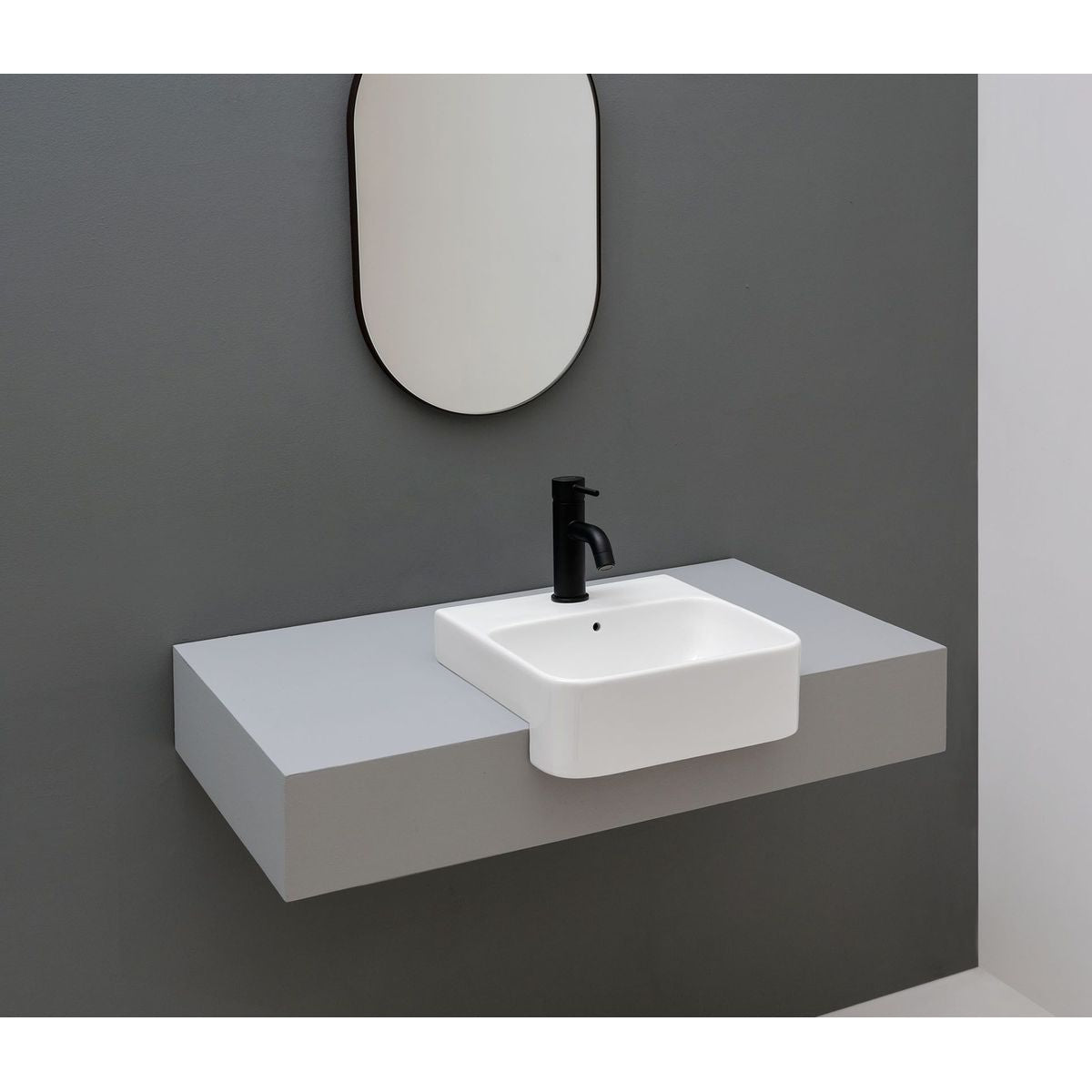 Studio Bagno Apartment 35 Semi Recessed Basin - No Taphole