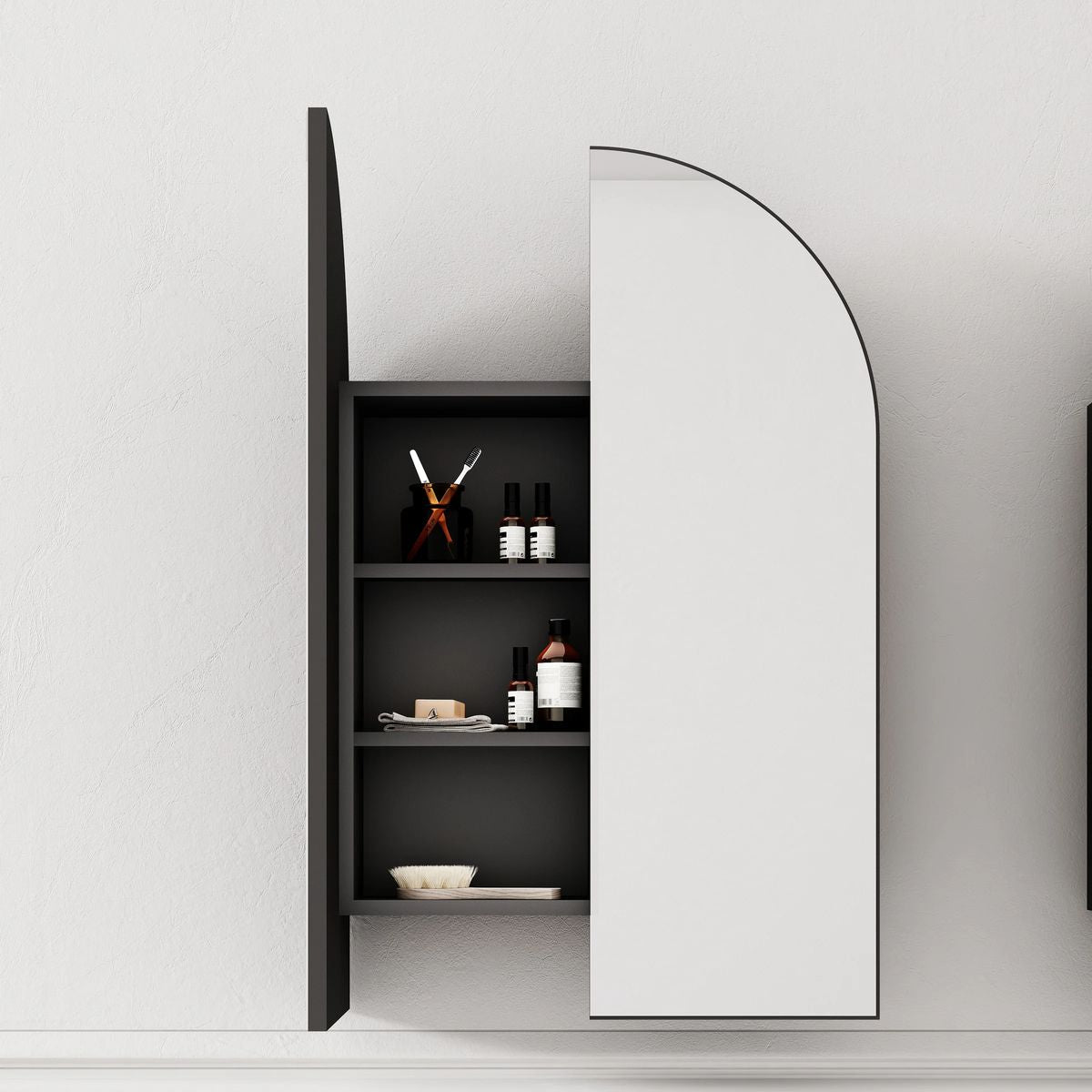 Archied 600x900mm Shaving Cabinet in Matte Black