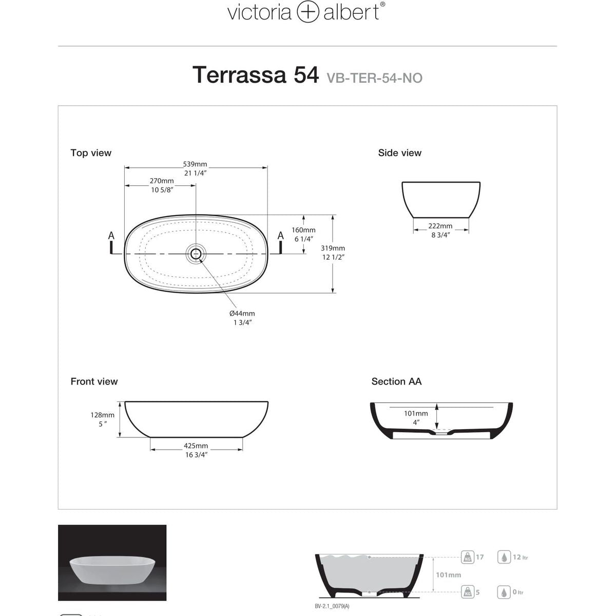 Victoria + Albert Terrassa 54 Basin