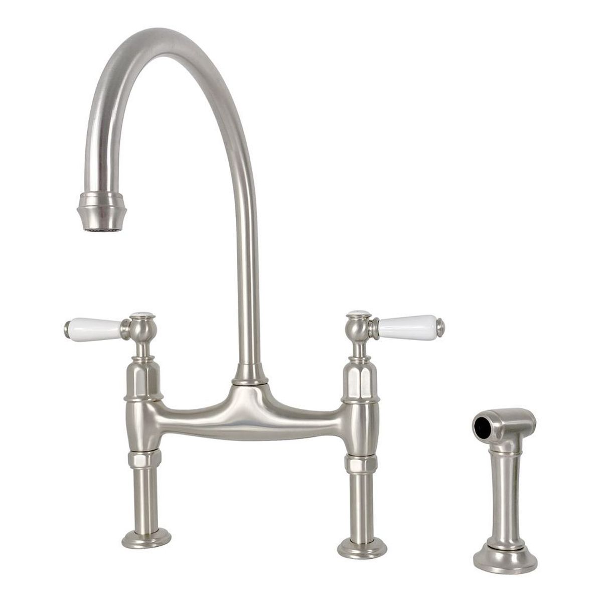 Shaws by Perrin & Rowe Pendleton Kitchen Mixer with Spray Rinse, Pewter