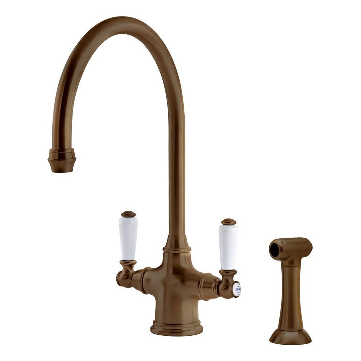 Shaws by Perrin & Rowe Ribble Kitchen Mixer with Spray Rinse, English Bronze