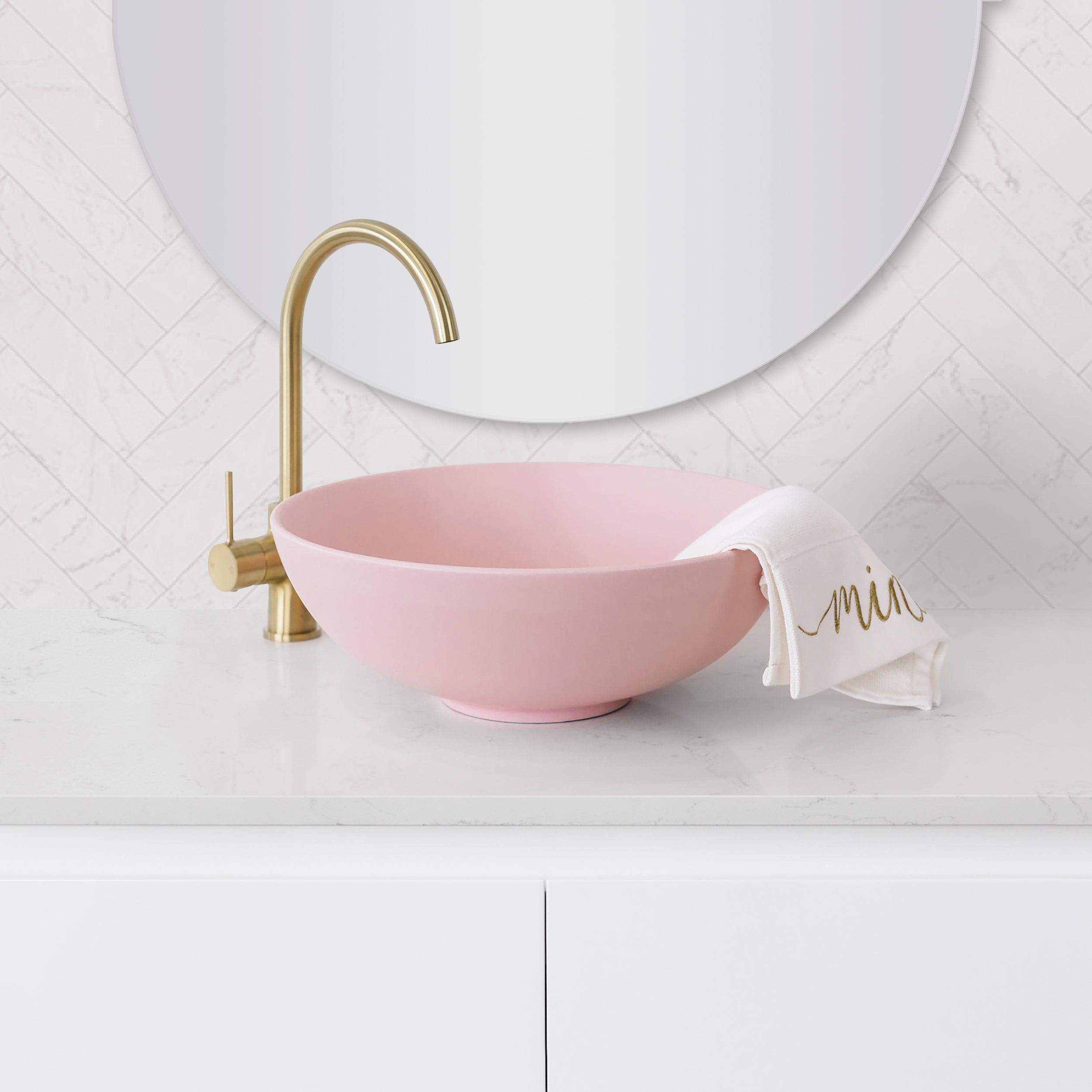 Lunar Above Counter Basin Matte Pink