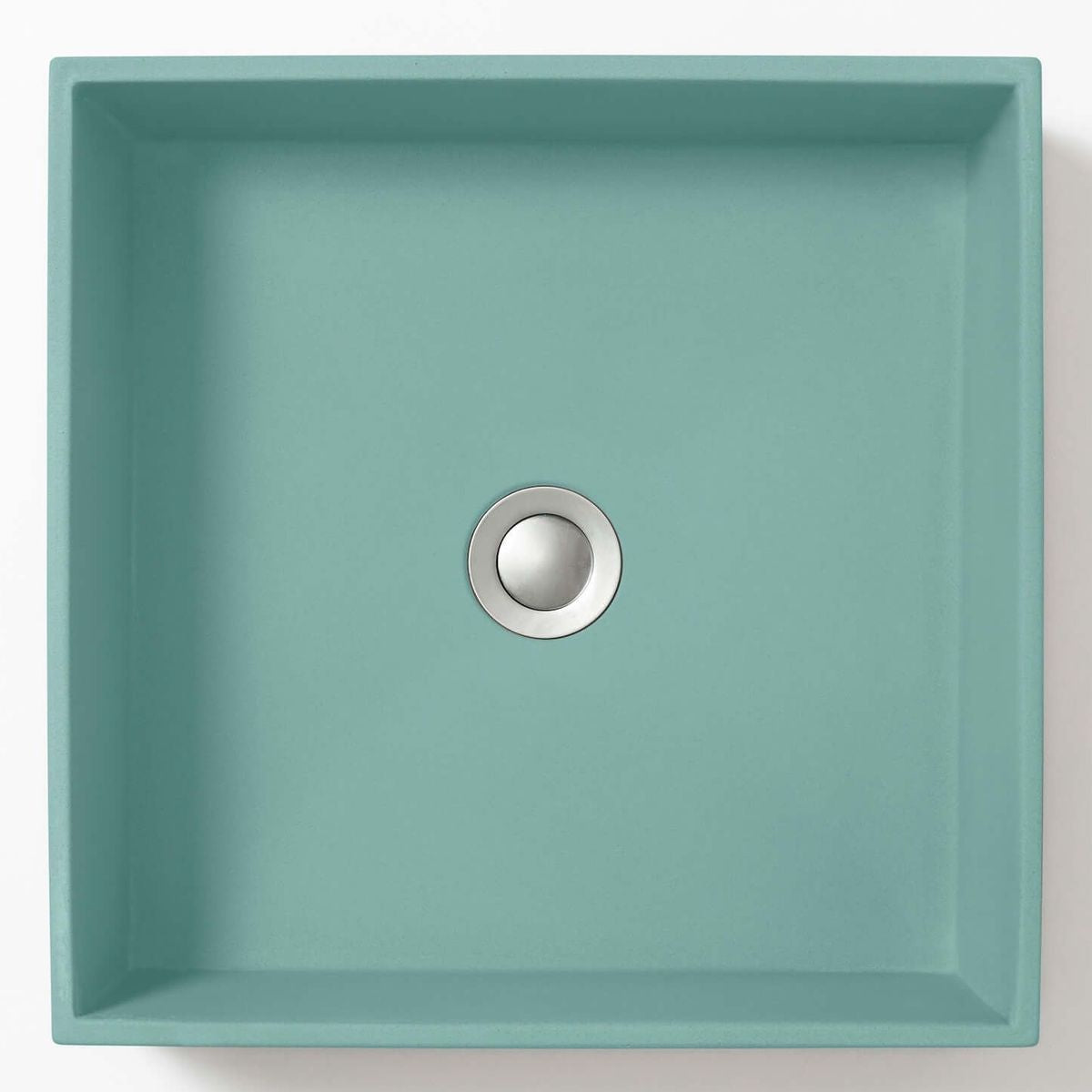 Baly Square Concrete Vessel Basin - Aqua