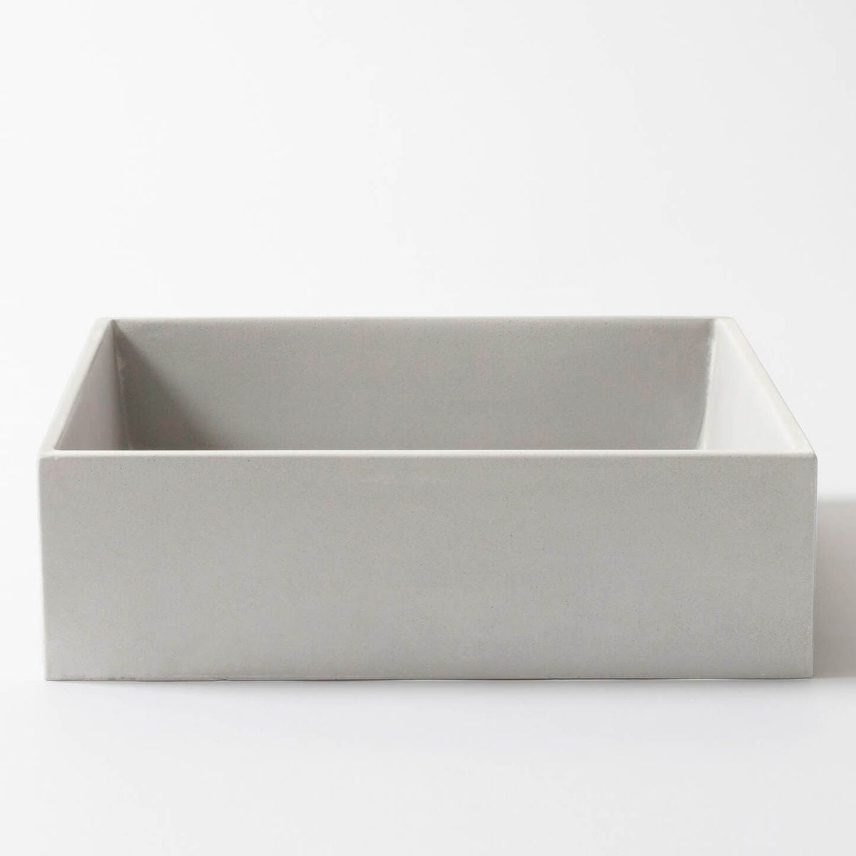 Baly Square Concrete Vessel Basin - Light Grey
