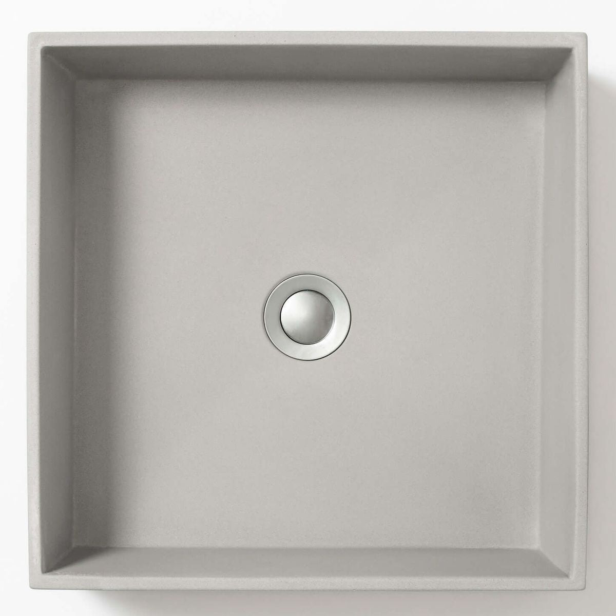 Baly Square Concrete Vessel Basin - Light Grey