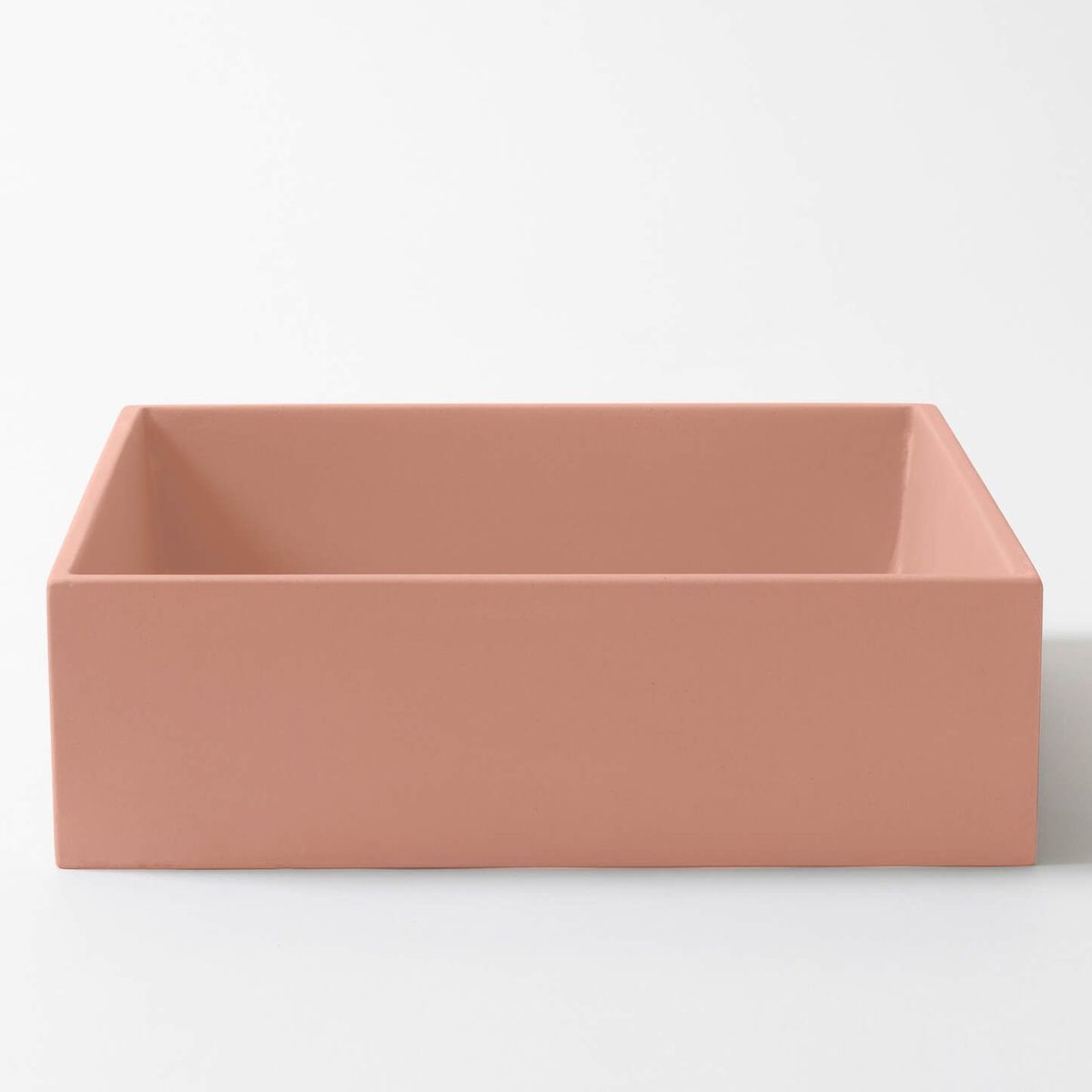 Baly Square Concrete Vessel Basin - Rose