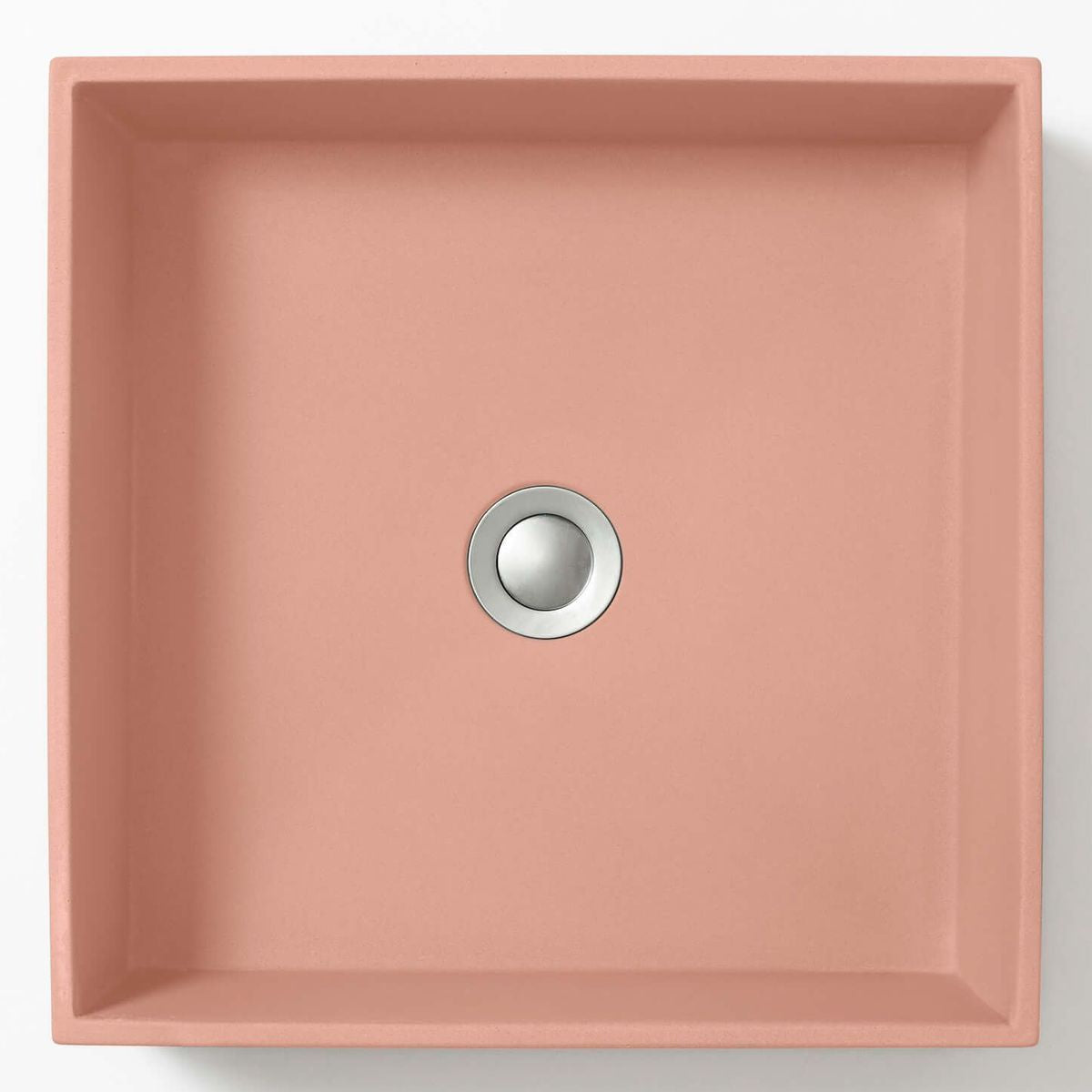 Baly Square Concrete Vessel Basin - Rose