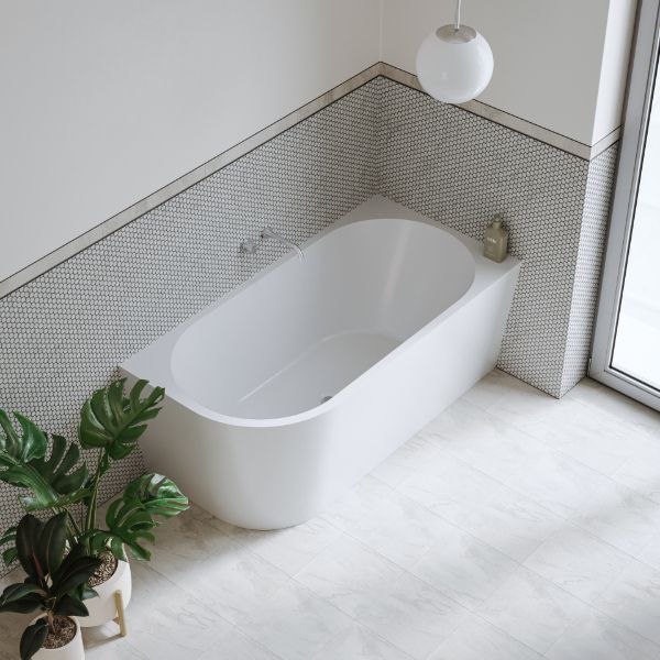 Bao Bon 1500mm Back to Corner Bath in Gloss White - Right Hand