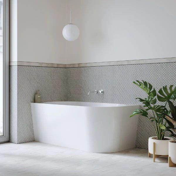 Bao Bon 1700mm Back to Corner Bath in Gloss White - Left Hand