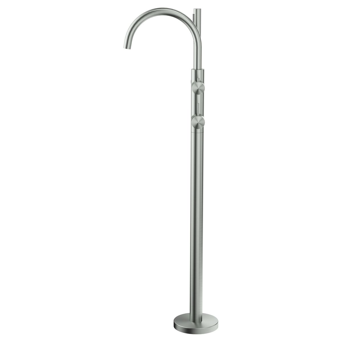 Mica Freestanding Bath Mixer with Hand Shower, Brushed Nickel