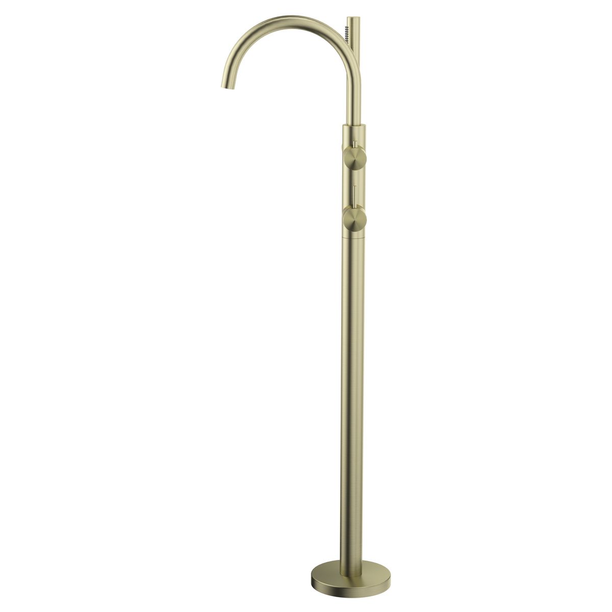 Mica Freestanding Bath Mixer with Hand Shower, French Gold