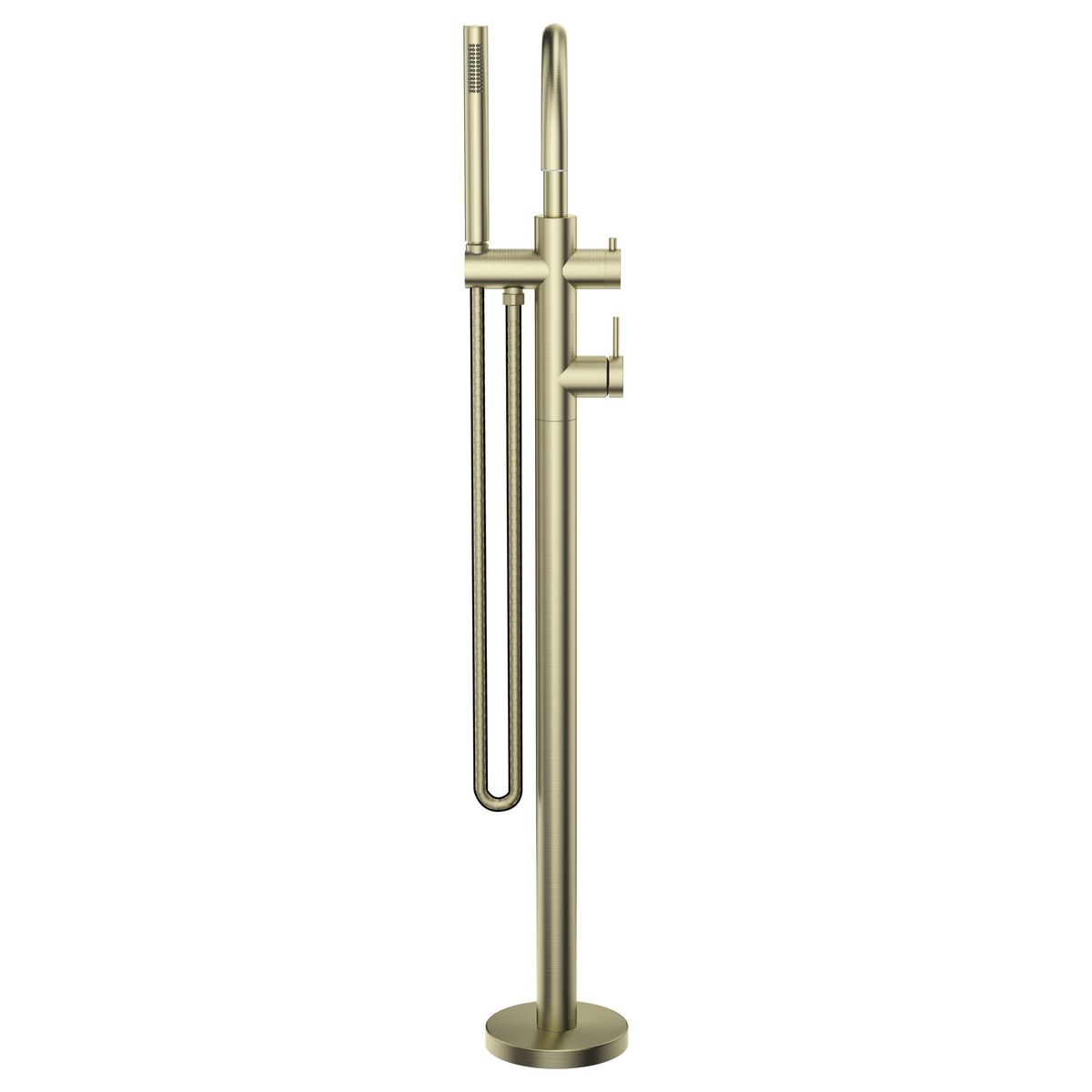 Mica Freestanding Bath Mixer with Hand Shower, French Gold