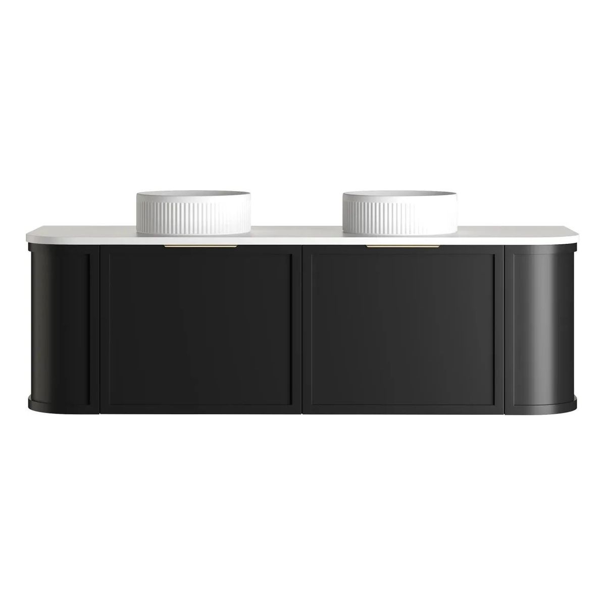 Hampshire 1500mm Satin Black Wall Hung Curve Vanity