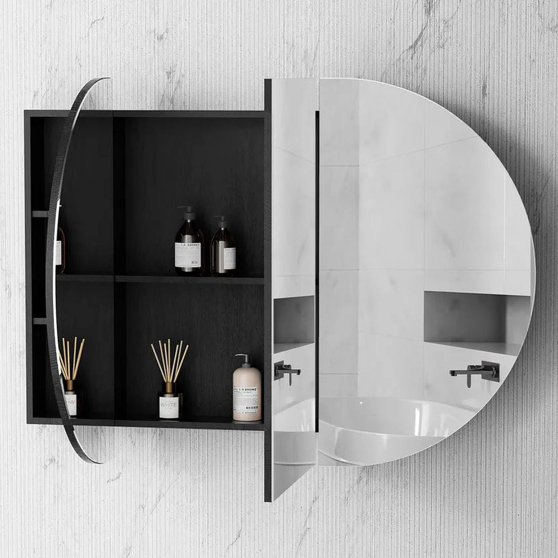 Bondi 1200mm x 750mm Shaving Cabinet - Black Oak
