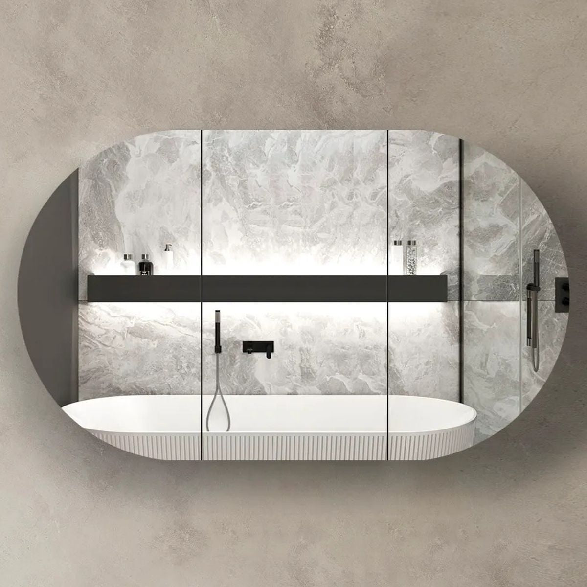 Bondi 1200mm x 750mm Shaving Cabinet - Black Oak