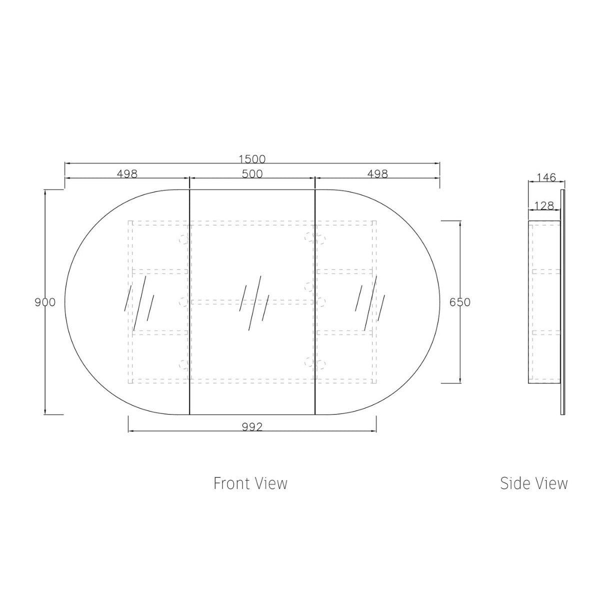 Bondi 1500X900 Shaving Cabinet - Matte White