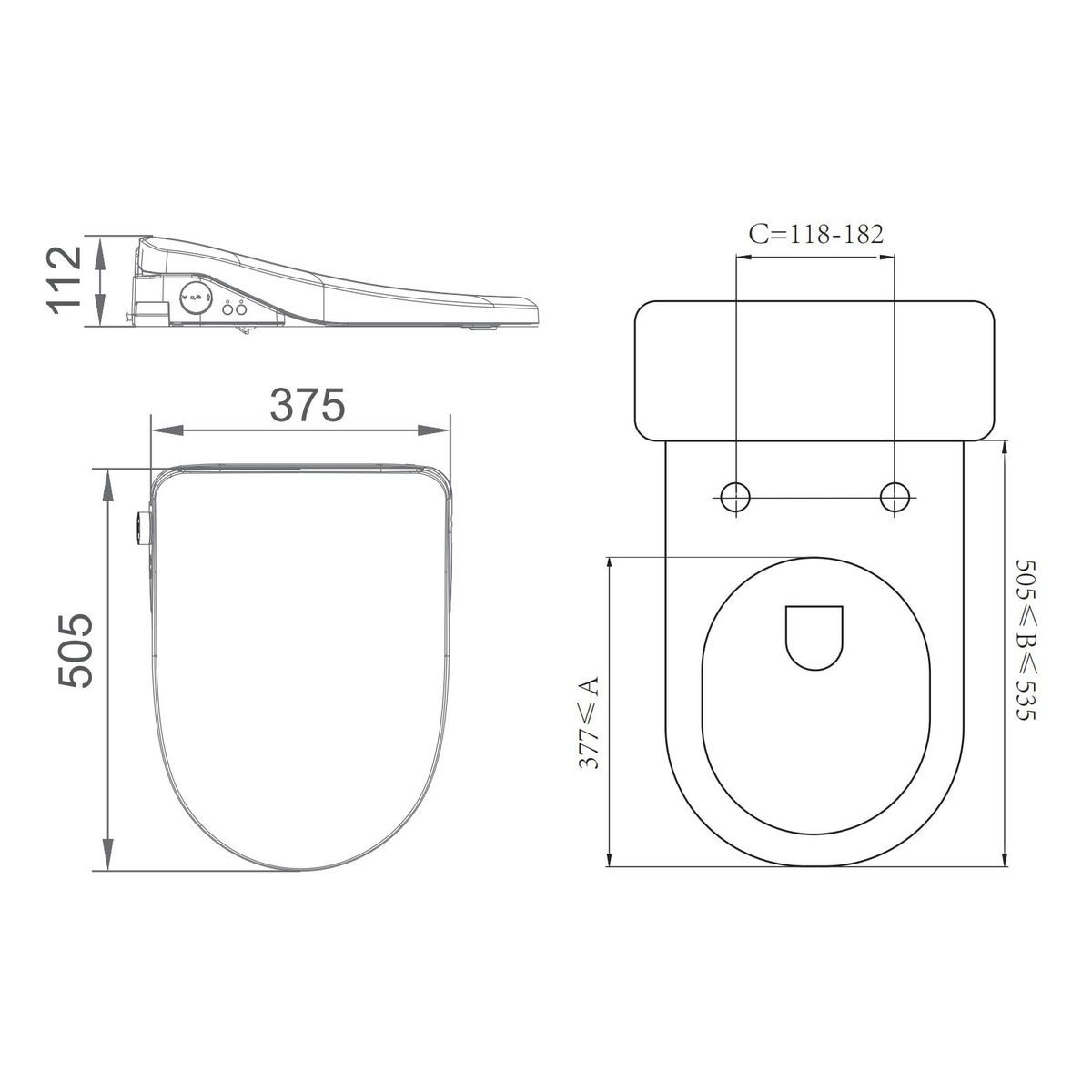 Catania Standard Toilet Bidet Seat