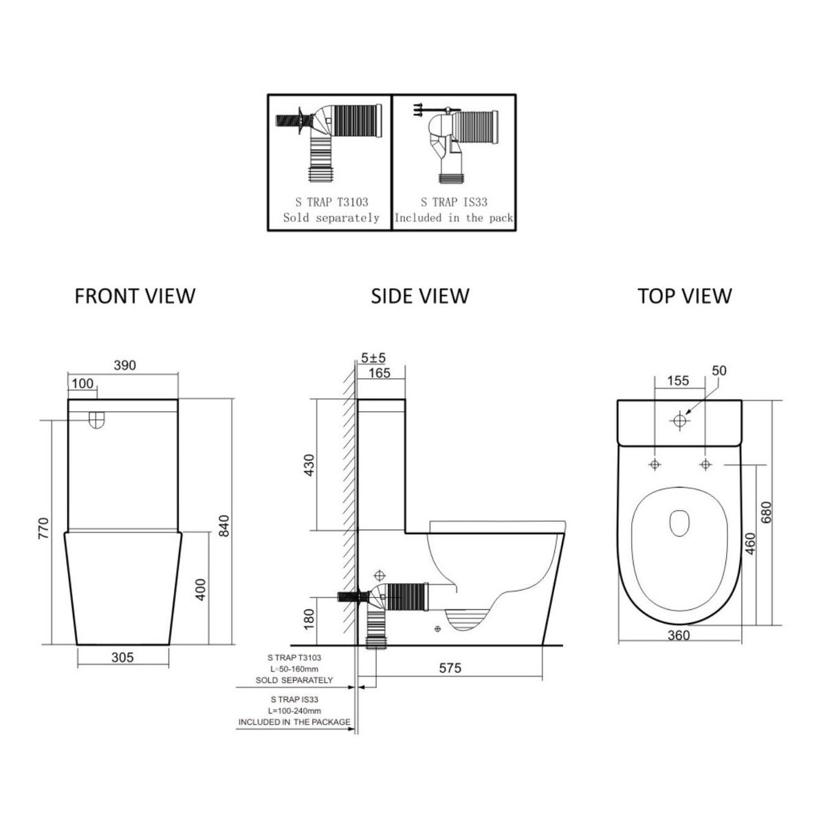 Catania Standard Bidet Seat With Luna Rimless Toilet