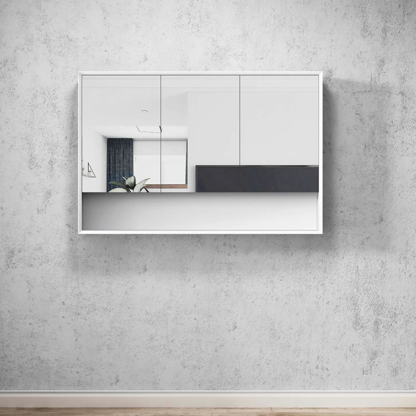 Boston 1200 Wall-Hung Shaving Cabinet Matte White