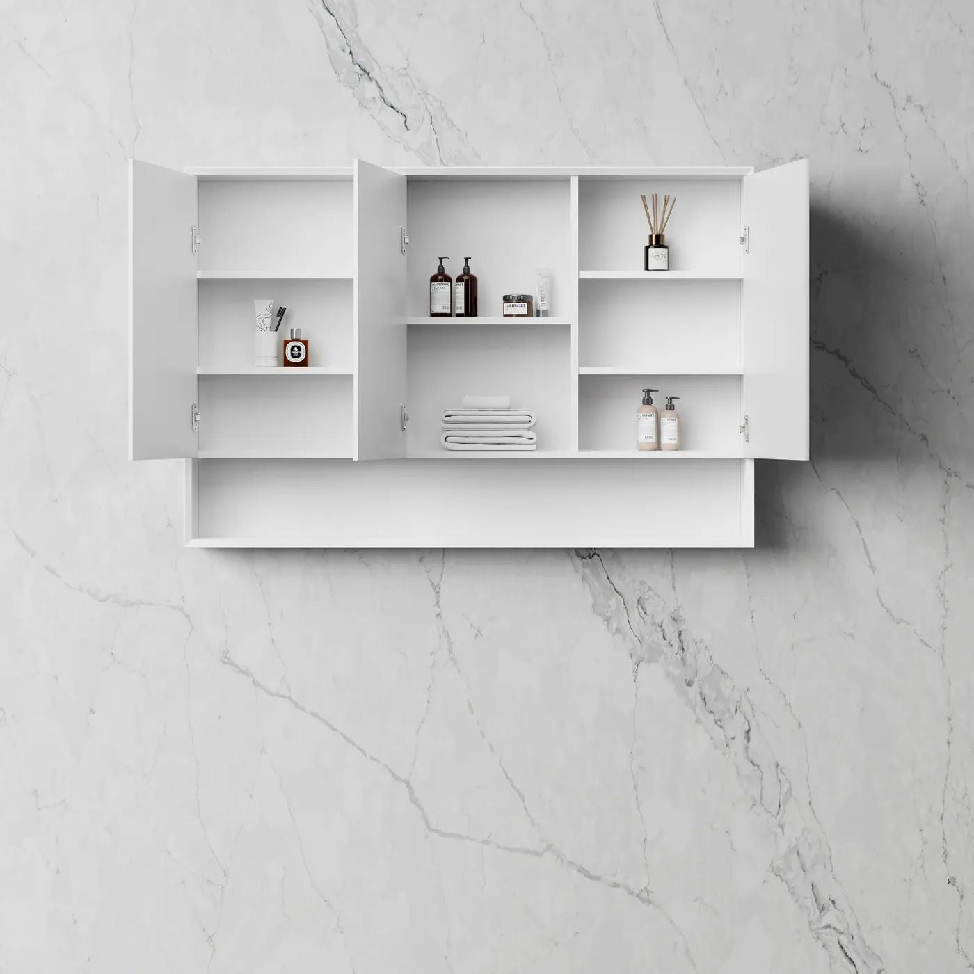 Boston 1200 Wall-Hung Shaving Cabinet Matte White