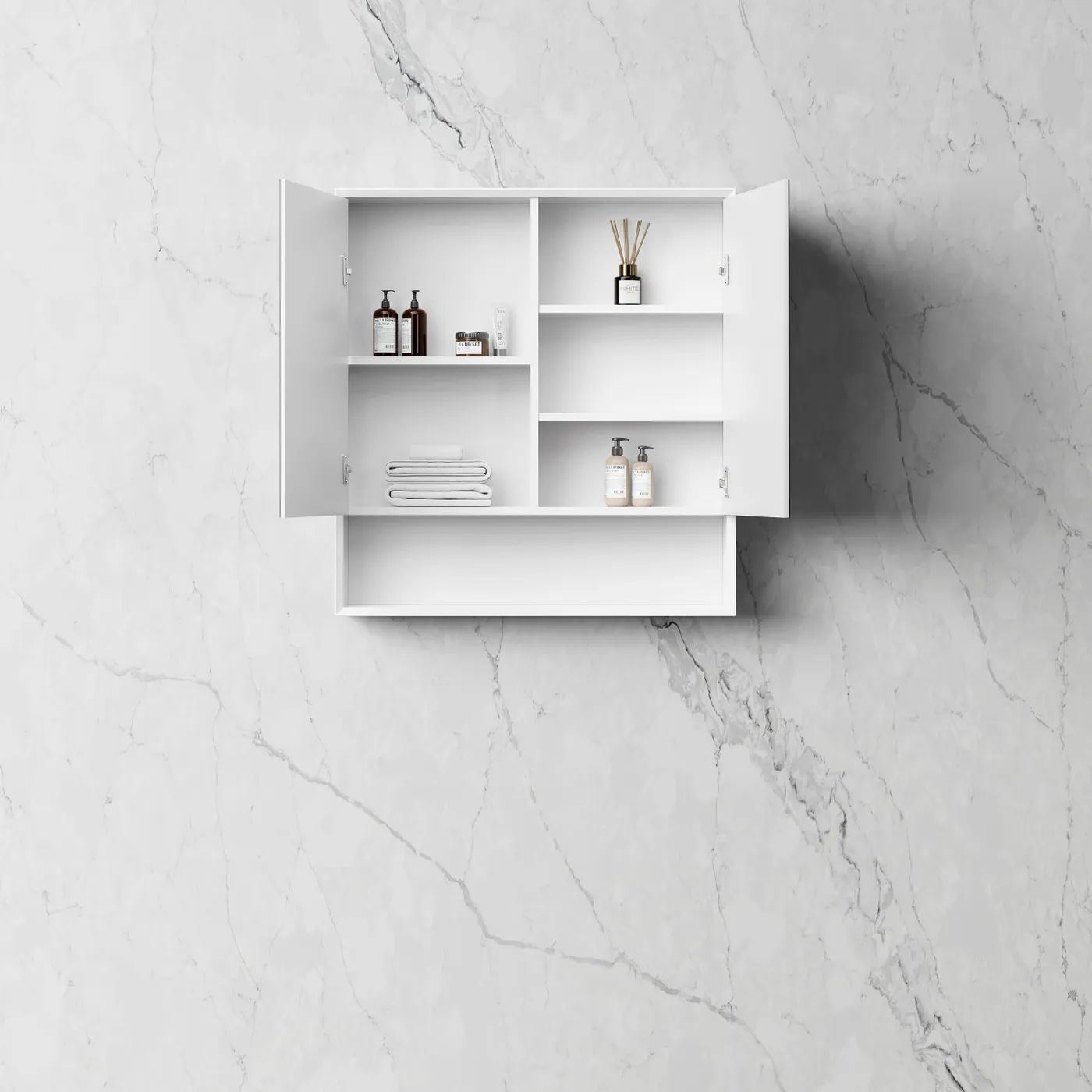 Boston 750 Wall-Hung Shaving Cabinet Matte White