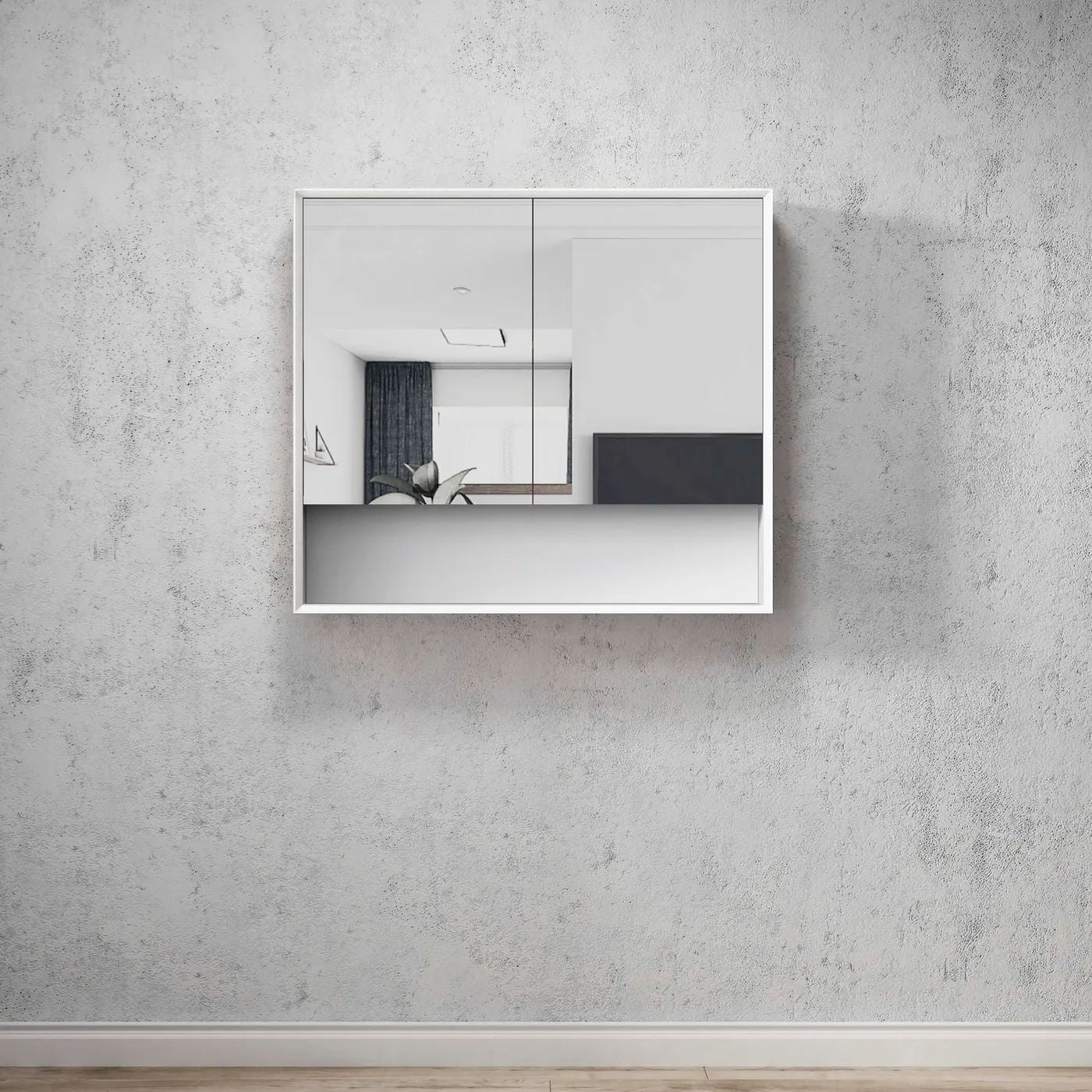 Boston 900 Wall-Hung Shaving Cabinet Matte White